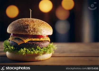 Vertical shot of delicious meat hamburger
