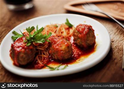 Vertical shot of delicious meatballs with tasty sauces