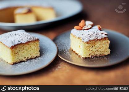 Vertical shot of delicious mini fruit cake
