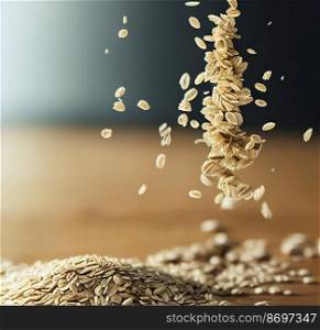 Vertical shot of delicious oat seeds 3d illustrated