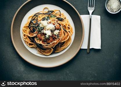 Vertical shot of delicious spaghetti