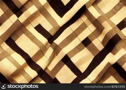 Vertical shot of folded checked or checkered tablecloth abstract design 3d illustrated