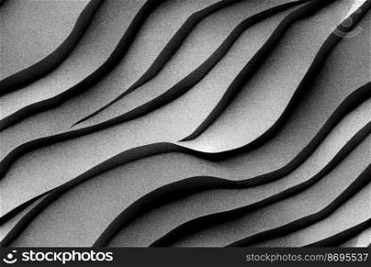 Vertical shot of Fresh flowing waves of the concrate, seamless textile pattern 3d illustrated