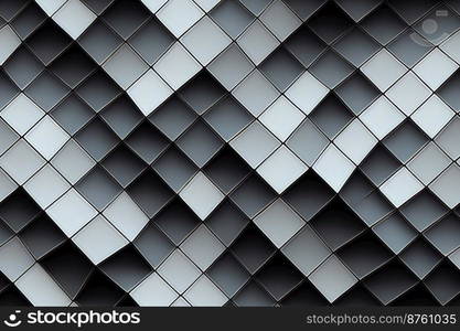 Vertical shot of geometric metallic texture 3d illustrated