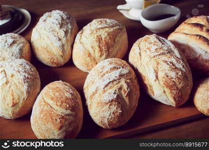 Vertical shot of homemade freshly baked bread
