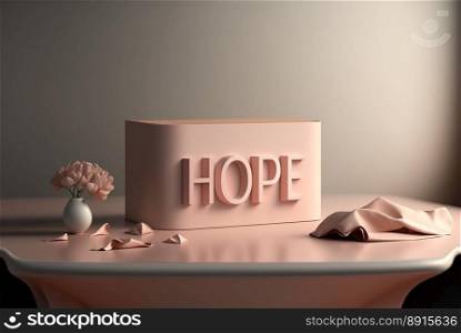 Vertical shot of minimalist objects with hope sign, great gift for valentines day