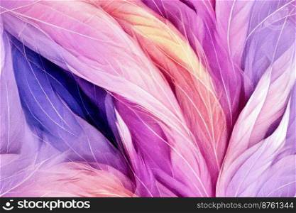 Vertical shot of pastel colored feather abstract background 3d illustrated