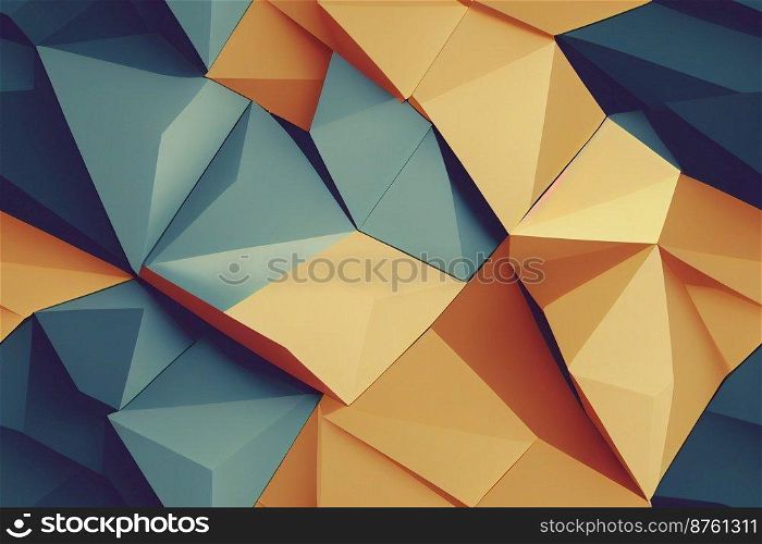 Vertical shot of polygonal colorful metallic background 3d illustrated