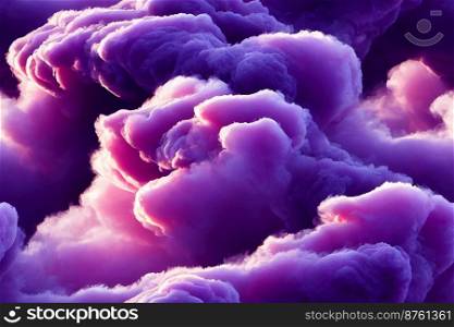 Vertical shot of purple smoke abstract design 3d illustrated