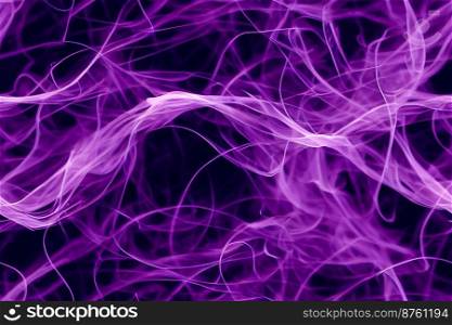 Vertical shot of purple smoke with electrical effect 3d illustrated