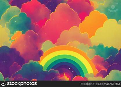 Vertical shot of rainbow pastel colors festive background 3d illustrated