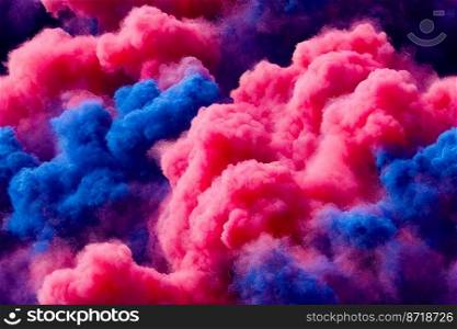 vertical shot of red, blue clouds seamless textile pattern 3d illustrated