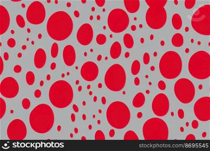 Vertical shot of Red paint droplets seamless textile pattern 3d illustrated