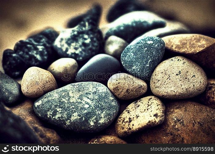 Vertical shot of relaxing stones at beach