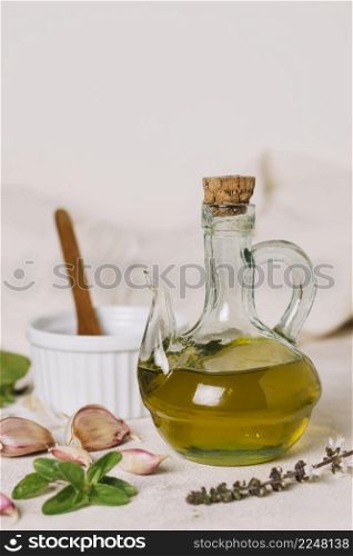 vertical shot olive oil bottle