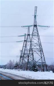 Vertical varitone industrial power lines background backdrop