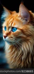 Vertical wallpaper mobile with orange long haired cat , Smartphone wallpapers , Generate Ai