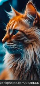 Vertical wallpaper mobile with orange long haired cat , Smartphone wallpapers , Generate Ai