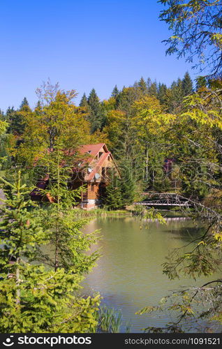 Very beautiful lake Vita in autumn. Carpathians, Ukraine.. Very beautiful lake Vita in autumn. Carpathians, Ukraine