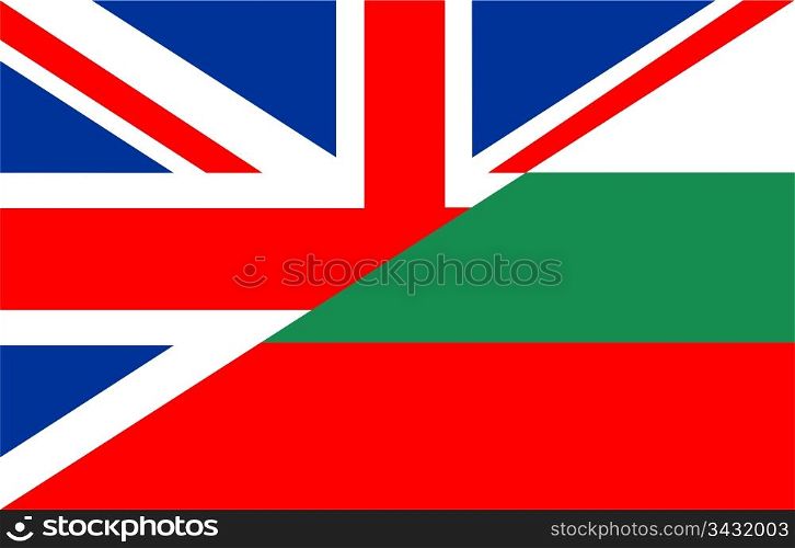 very big size half united kingdom half bulgaria flag