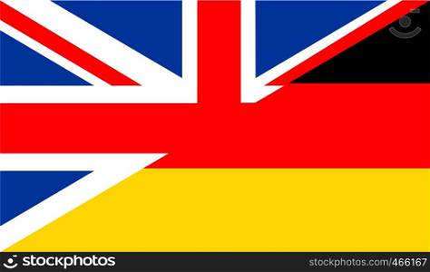 very big size half united kingdom half germany flag