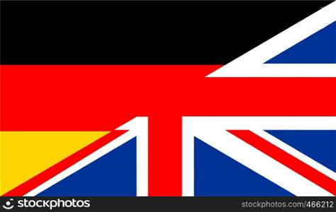 very big size half united kingdom half germany flag