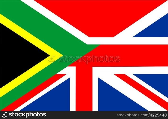 very big size half united kingdom half south africa flag