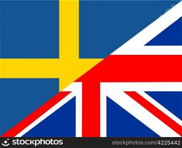 very big size half united kingdom half sweden flag