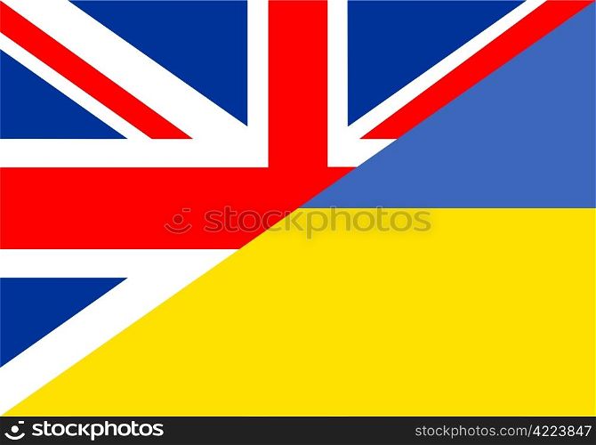 very big size half united kingdom half ukraine flag