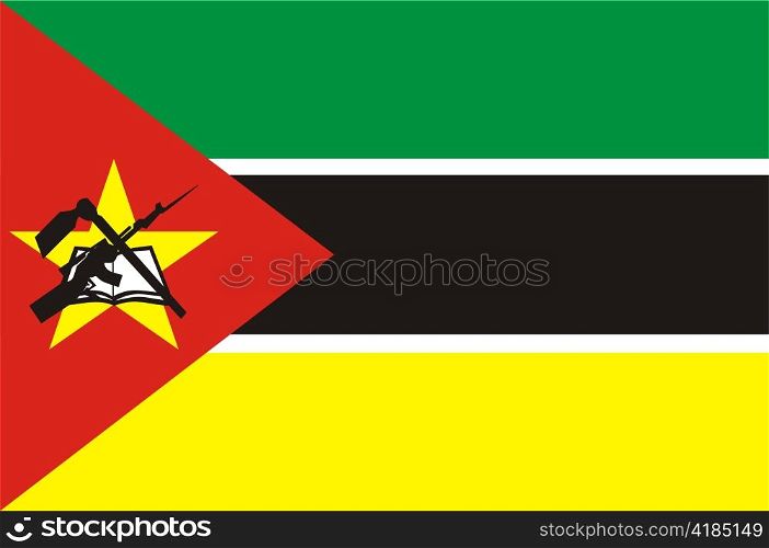 very big size illustration country flag of Mozambique