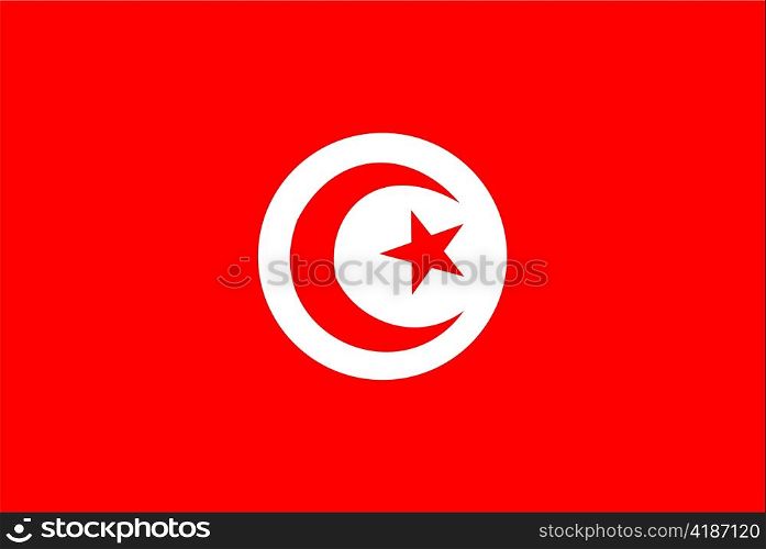 very big size illustration country flag of Tunisia