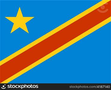 very big size illustration country flag of Zaire