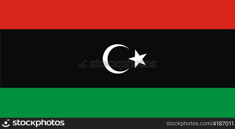 very big size illustration country new flag of Libya