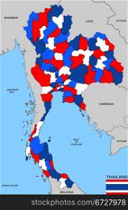 very big size thailand country political map
