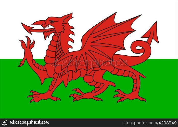 very big size wales country flag illustration