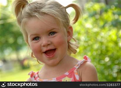 Very happy little girl.