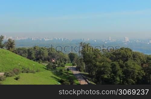 very nice view of capital city, Kiev Ukraine, panorama from left to right