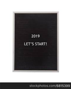 Very old black menu board - New year - 2019