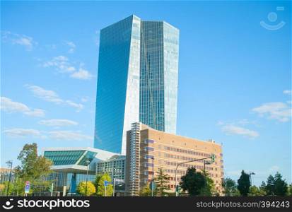 Vew of European Central Bank building. Frankfurt, Germany