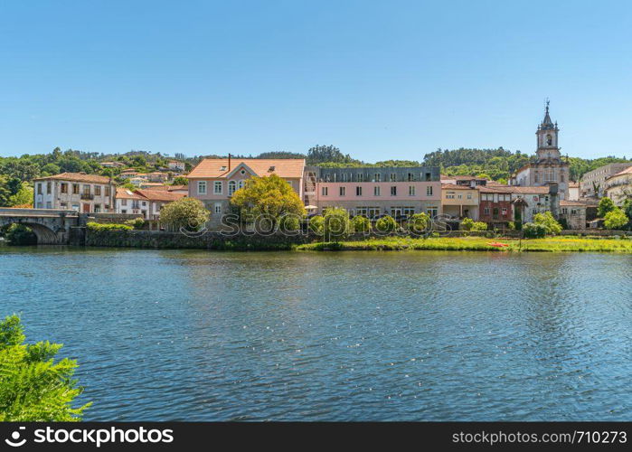 Vez river and village of Arcos de Valdevez, in Minho, Portugal.