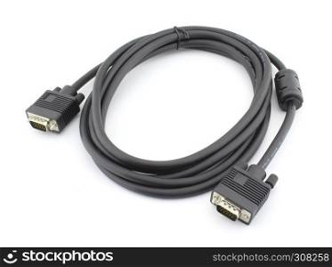 VGA monitor cable, isolated on white