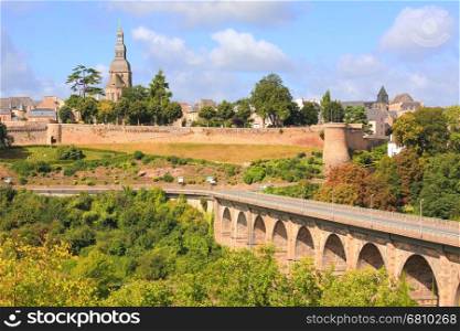 Viaduct and Castle walls, Dinan, Brittany, France