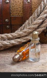 Vials of perfume oils, still-life