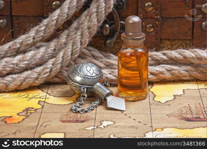 Vials of perfume oils, still-life