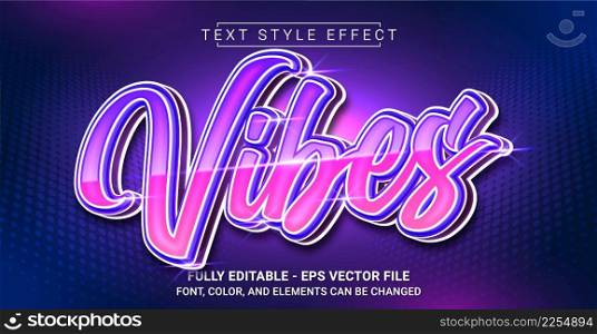 Vibes Text Style Effect. Graphic Design Element.