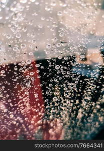 Vibrant background of water drops in a shower  