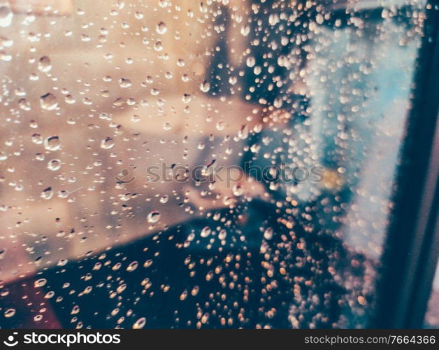 Vibrant background of water drops in a shower  