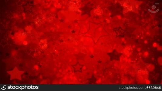 vibrant christmas red background with stars banner. red stars background