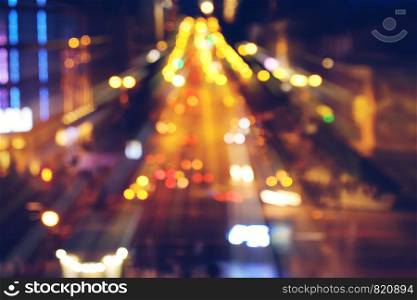 Vibrant City Bokeh Lights at Night. Night city abstract background