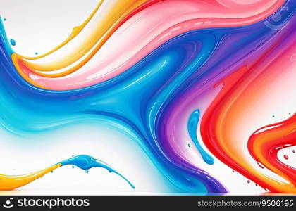 Vibrant Fluid Painting  Colorful Abstract Background with Liquid Marbling Acrylics. Generative AI.